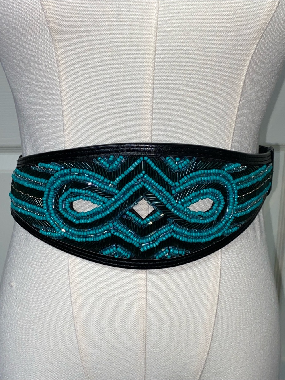 Bebe Beaded Stretch Wide Belt